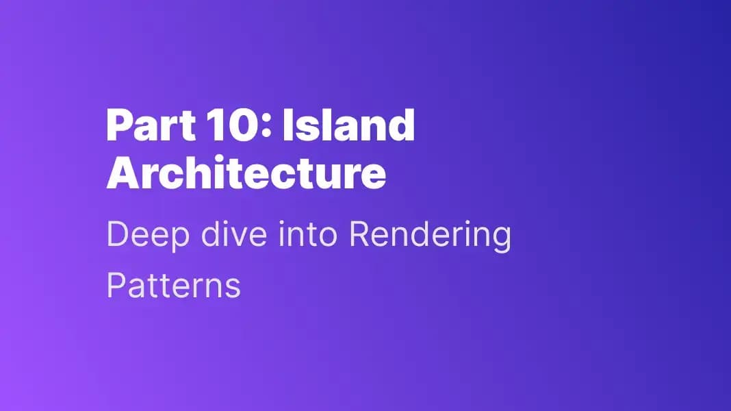Island architecture illustration for isolated interactive components and faster page performance