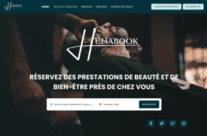 Huna Book — beauty and wellness booking platform UI/UX design in Figma by designer Hamza Miloud Amar
