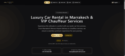 Taouafi Rent Car — luxury car rental platform in Marrakech built with Next.js, NestJS, and PostgreSQL by fullstack developer Hamza Miloud Amar